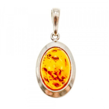 925 Sterling Silver Amber Pendant