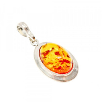 925 Sterling Silver Amber Pendant