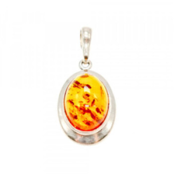 925 Sterling Silver Amber Pendant