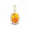 925 Sterling Silver Amber Pendant
