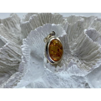 925 Sterling Silver Amber Pendant