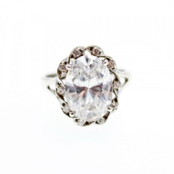 925 Sterling Silver CZ Ring Size 9