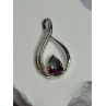 925 Sterling Silver Alexandrite Pear Pendant Length 1.5 Inch