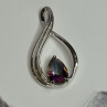 925 Sterling Silver Alexandrite Pear Pendant Length 1.5 Inch