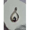 925 Sterling Silver Alexandrite Pear Pendant Length 1.5 Inch