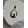 925 Sterling Silver Alexandrite Pear Pendant Length 1.5 Inch
