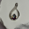 925 Sterling Silver Alexandrite Pear Pendant Length 1.5 Inch