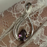 925 Sterling Silver Alexandrite Pear Pendant Length 1.5 Inch