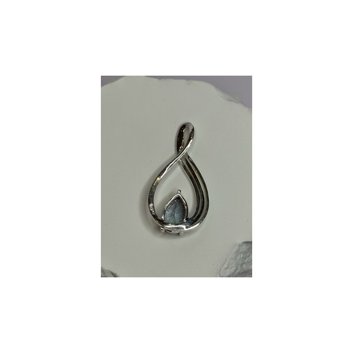 925 Sterling Silver Alexandrite Pear Pendant Length 1.5 Inch
