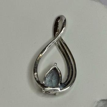925 Sterling Silver Alexandrite Pear Pendant Length 1.5 Inch