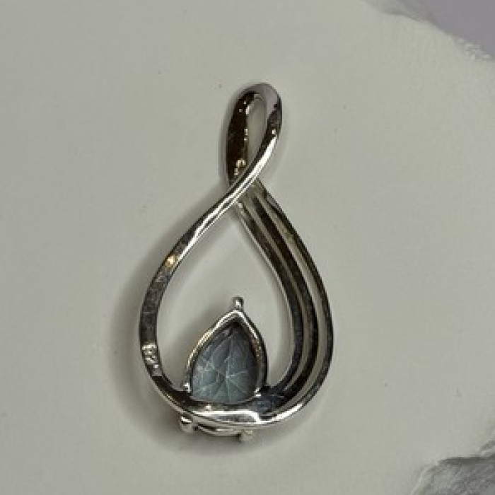 925 Sterling Silver Alexandrite Pear Pendant Length 1.5 Inch