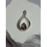 925 Sterling Silver Alexandrite Pear Pendant Length 1.5 Inch
