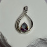 925 Sterling Silver Alexandrite Pear Pendant Length 1.5 Inch