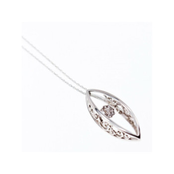 10K WHITE GOLD DIAMONDS CHAIN WITH PENDANT