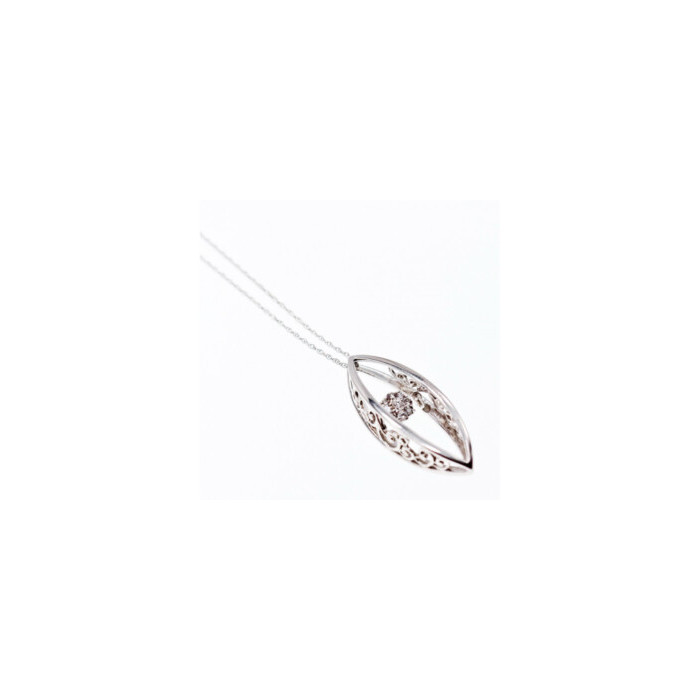 10K WHITE GOLD DIAMONDS CHAIN WITH PENDANT