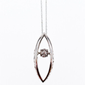 10K White Gold Diamonds Chain With Pendant