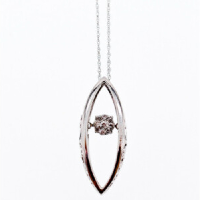 10K White Gold Diamonds Chain With Pendant