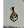 925 Sterling Silver Citrine Pear Pendant Length 1.3 Inch