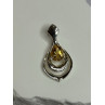 925 Sterling Silver Citrine Pear Pendant Length 1.3 Inch