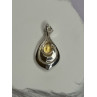925 Sterling Silver Citrine Pear Pendant Length 1.3 Inch