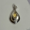 925 Sterling Silver Citrine Pear Pendant Length 1.3 Inch