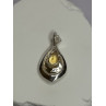 925 Sterling Silver Citrine Pear Pendant Length 1.3 Inch