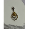 925 Sterling Silver Citrine Pear Pendant Length 1.3 Inch