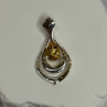 925 Sterling Silver Citrine Pear Pendant Length 1.3 Inch