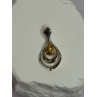 925 Sterling Silver Citrine Pear Pendant Length 1.3 Inch