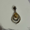 925 Sterling Silver Citrine Pear Pendant Length 1.3 Inch