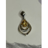 925 Sterling Silver Citrine Pear Pendant Length 1.3 Inch
