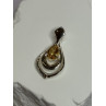 925 Sterling Silver Citrine Pear Pendant Length 1.3 Inch