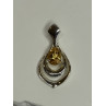 925 Sterling Silver Citrine Pear Pendant Length 1.3 Inch