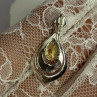 925 Sterling Silver Citrine Pear Pendant Length 1.3 Inch