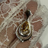 925 Sterling Silver Citrine Pear Pendant Length 1.3 Inch