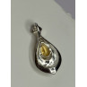 925 Sterling Silver Citrine Pear Pendant Length 1.3 Inch