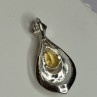 925 Sterling Silver Citrine Pear Pendant Length 1.3 Inch