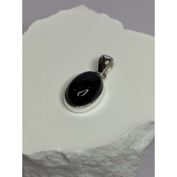 925 Sterling Silver Black Onyx Pendant Length 1.2 Inch