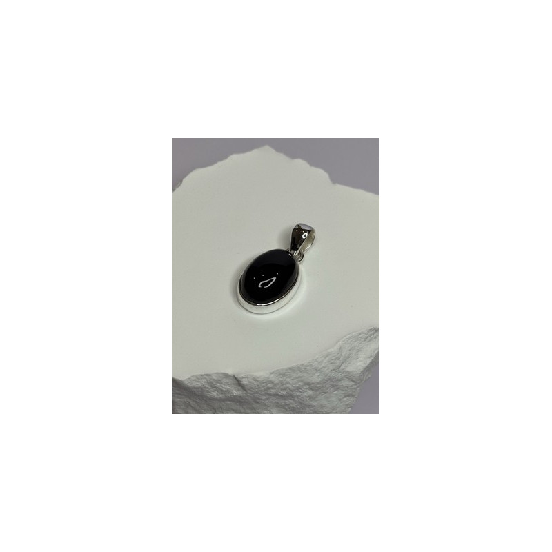 925 Sterling Silver Black Onyx Pendant Length 1.2 Inch