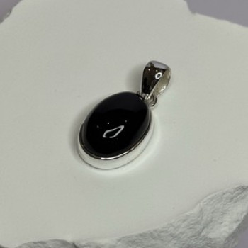 925 Sterling Silver Black Onyx Pendant Length 1.2 Inch