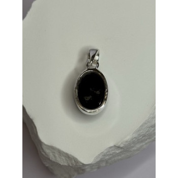 925 Sterling Silver Black Onyx Pendant Length 1.2 Inch