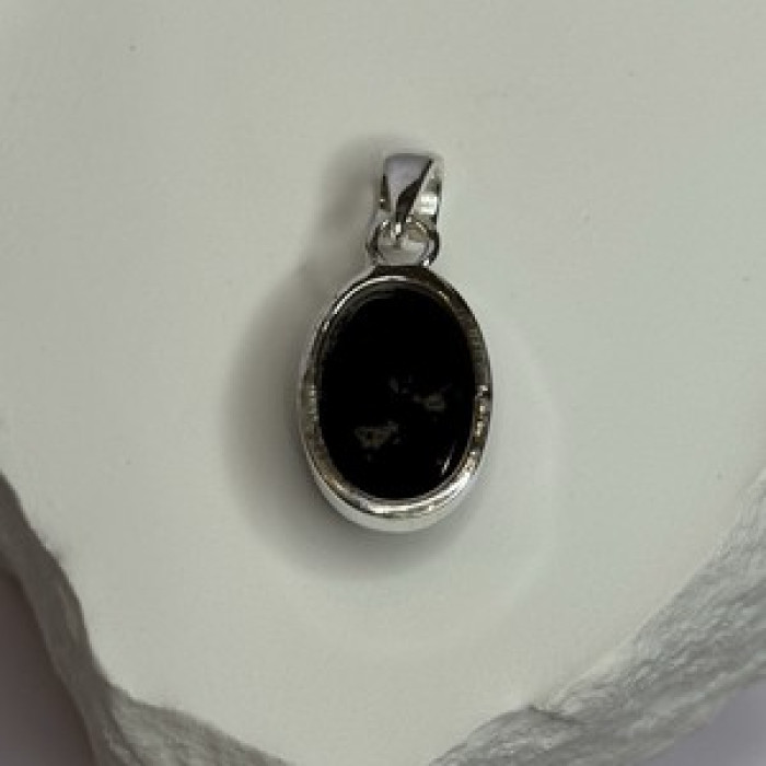 925 Sterling Silver Black Onyx Pendant Length 1.2 Inch