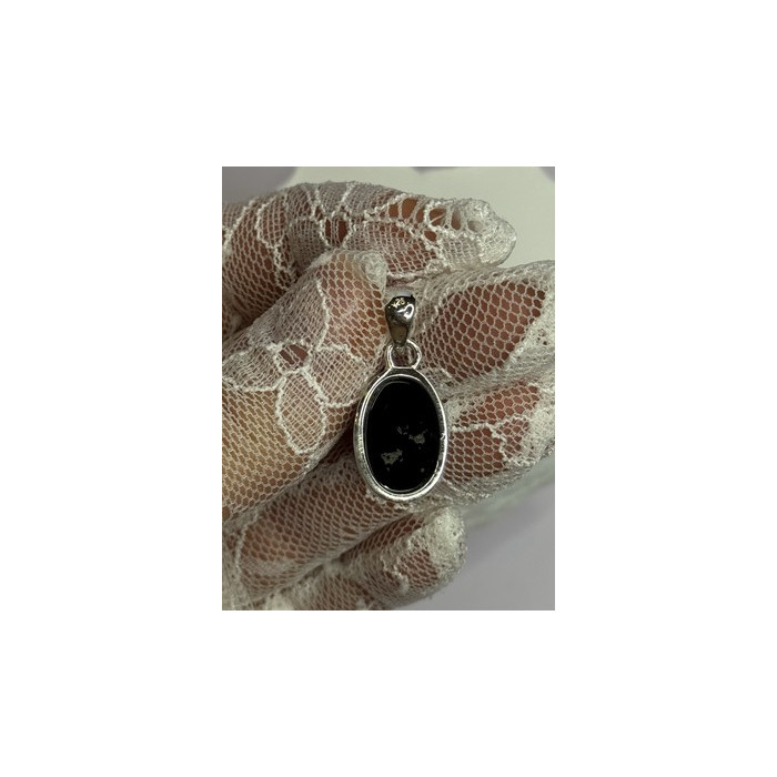925 Sterling Silver Black Onyx Pendant Length 1.2 Inch