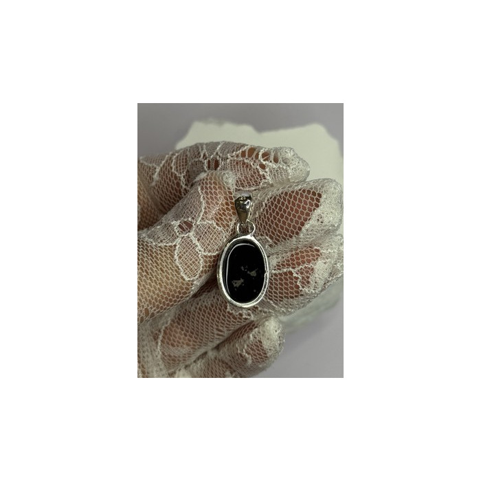 925 Sterling Silver Black Onyx Pendant Length 1.2 Inch