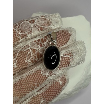925 Sterling Silver Black Onyx Pendant Length 1.2 Inch
