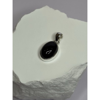 925 Sterling Silver Black Onyx Pendant Length 1.2 Inch