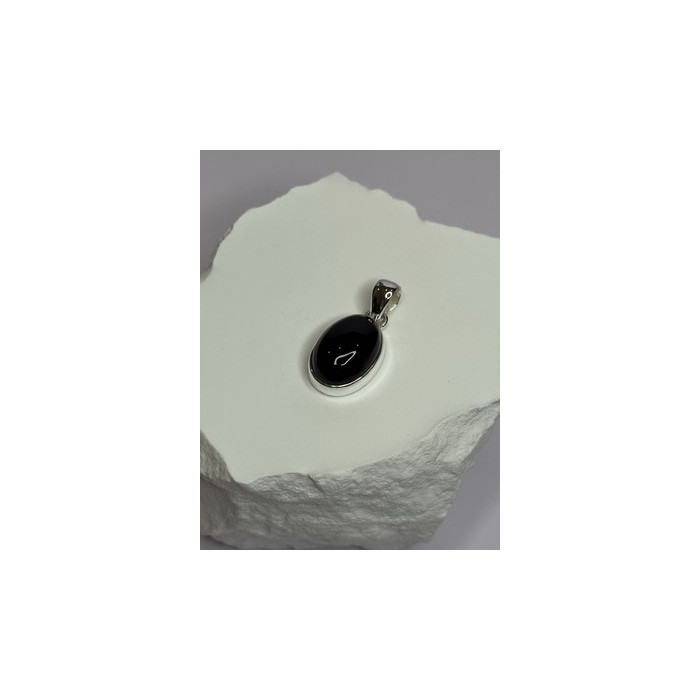 925 Sterling Silver Black Onyx Pendant Length 1.2 Inch