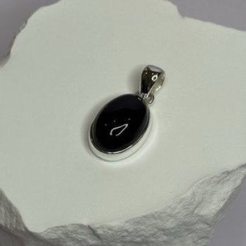 925 Sterling Silver Black Onyx Pendant Length 1.2 Inch