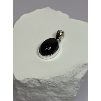 925 Sterling Silver Black Onyx Pendant Length 1.2 Inch
