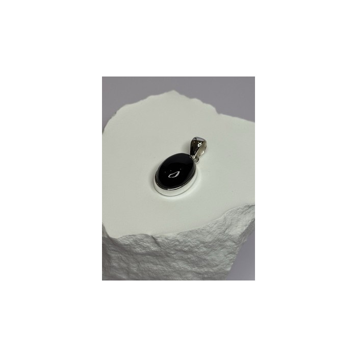 925 Sterling Silver Black Onyx Pendant Length 1.2 Inch